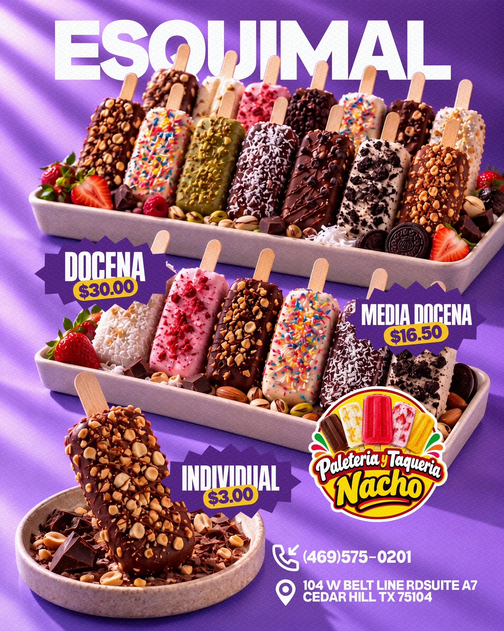 Paletas esquimales cubiertas